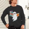 Ghost Reading Books Halloween Library Unisex Long Sleeve T-Shirt