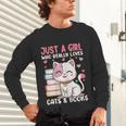 Girl Who Loves Cats And Books Cute Unisex Long Sleeve T-Shirt