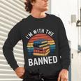I'm With The Banned Stack Of Books Vintage Sunset Retro Unisex Long Sleeve T-Shirt