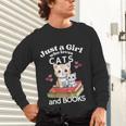 Just A Girl That Loves Cats And Books Cute Cat & Bookwork Unisex Long Sleeve T-Shirt