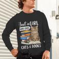 Just a Girl Who Loves Cats And Books Unisex Long Sleeve T-Shirt