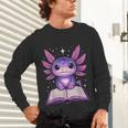 Kawaii Axolotl Cute Axolotls Reading Book Unisex Long Sleeve T-Shirt Kawaii Axolotl Cute Axolotls Reading Book Unisex Long Sleeve T-Shirt