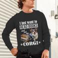 Kids Read Books & Pet My Blue Merle Corgi Lover Unisex Long Sleeve T-Shirt