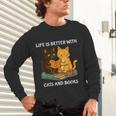 Life Is Better With Cats And Books Cute Cat Lover Unisex Long Sleeve T-Shirt Life Is Better With Cats And Books Cute Cat Lover Unisex Long Sleeve T-Shirt