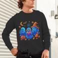 Little Ghost Coffee Tee Spooky Season Ghost Reading Book Unisex Long Sleeve T-Shirt