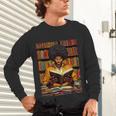 Man Reading Book Black History Month Book Lover Afro Unisex Long Sleeve T-Shirt