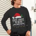 Matching Christmas PJS Most Likely To Read A Book Unisex Long Sleeve T-Shirt