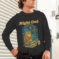 Night Owl Cozy Reading Tea Coffee Lover Bookworm Cute Unisex Long Sleeve T-Shirt
