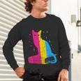 Pansexual Pride Celestial Cat Sitting Book LGBTQ Pan Colors Men Women Unisex Long Sleeve T-Shirt Pansexual Pride Celestial Cat Sitting Book LGBTQ Pan Colors Men Women Unisex Long Sleeve T-Shirt
