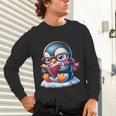 Penguin Reading a Book Animal Unisex Long Sleeve T-Shirt Penguin Reading a Book Animal Unisex Long Sleeve T-Shirt
