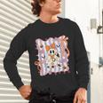 Preppy Coquette Bow Ghost Reading Books Halloween Book Unisex Long Sleeve T-Shirt Preppy Coquette Bow Ghost Reading Books Halloween Book Unisex Long Sleeve T-Shirt