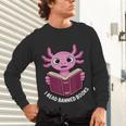 I Read Banned Books Axolotl Reading Unisex Long Sleeve T-Shirt