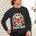 I Read Banned Books Shirt Cat Lover Bookworm Reader Men Women Kids Unisex Long Sleeve T-Shirt