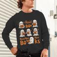 Read Boo KS Read More Bo KS Cute Ghost Reading Book Unisex Long Sleeve T-Shirt