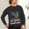 Reading Lover Easily Distracted By Dragons And Books Dragon Unisex Long Sleeve T-Shirt