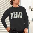 Retro Read Floral Reading Bookworm Librarian Book Lover Unisex Long Sleeve T-Shirt