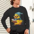 Rubber Duck Reading Book Rubber Duckie Reader Coffee Lover Unisex Long Sleeve T-Shirt
