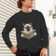 Siamese Cat Reading Book How To Train Your Human Humorous Unisex Long Sleeve T-Shirt