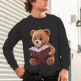 Teddy Bear Reading a Book Unisex Long Sleeve T-Shirt