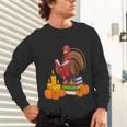 Turkey Reading Books Fall Thanksgiving Teacher Book Unisex Long Sleeve T-Shirt Turkey Reading Books Fall Thanksgiving Teacher Book Unisex Long Sleeve T-Shirt