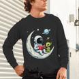 UFO Alien Astronaut Reading Book In Space Unisex Long Sleeve T-Shirt UFO Alien Astronaut Reading Book In Space Unisex Long Sleeve T-Shirt