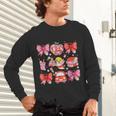 Valentine Cupid Coquette Pink Bow Apple Books Teacher Unisex Long Sleeve T-Shirt