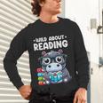 Wild About Reading Book Lover Hippo Unisex Long Sleeve T-Shirt