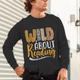 Wild About Reading Lover Bookworm Library Teacher Zoo Animal Unisex Long Sleeve T-Shirt