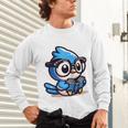 Adorable Book Lover Blue Jay With Reading Glasses Cute Raglan Baseball Tee Unisex Long Sleeve T-Shirt Adorable Book Lover Blue Jay With Reading Glasses Cute Raglan Baseball Tee Unisex Long Sleeve T-Shirt