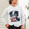 Adorable Book Lover Border Collie With Reading Glasses Cute Raglan Baseball Tee Unisex Long Sleeve T-Shirt