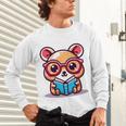 Adorable Book Lover Quokka With Reading Glasses Cute Unisex Long Sleeve T-Shirt
