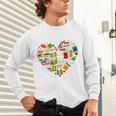 Book Lover Librarian Books Heart Valentine Unisex Long Sleeve T-Shirt