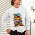 Books Painting Colorful Art Abstract Graphic Books Unisex Long Sleeve T-Shirt Books Painting Colorful Art Abstract Graphic Books Unisex Long Sleeve T-Shirt