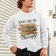 Books Are My Therapy Vintage Book Lover Daisy Art Unisex Long Sleeve T-Shirt