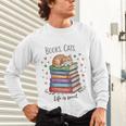 Cats Books Lover Men Women Unisex Long Sleeve T-Shirt