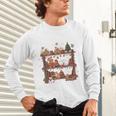 Christmas Cats Bookshelf Gingerbread Unisex Long Sleeve T-Shirt
