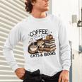 Cute Coffee Cats Books Lover Idea Women Men Kids Unisex Long Sleeve T-Shirt Cute Coffee Cats Books Lover Idea Women Men Kids Unisex Long Sleeve T-Shirt
