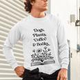 Dogs Plants Coffee Books Book Lover Dog Lover Reading Unisex Long Sleeve T-Shirt