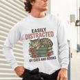 Easily Distracted By Cats And Books Vintage Unisex Long Sleeve T-Shirt Easily Distracted By Cats And Books Vintage Unisex Long Sleeve T-Shirt