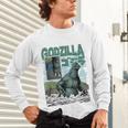 Godzilla Ocean Scene Comic Book Illustration Movie Monster Unisex Long Sleeve T-Shirt