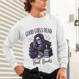 Good Girls Read Bad Books Sarcastic Skeleton Goth Skull Unisex Long Sleeve T-Shirt Good Girls Read Bad Books Sarcastic Skeleton Goth Skull Unisex Long Sleeve T-Shirt