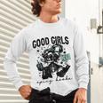 Good Girls Read Spicy Skeleton Book Club Unisex Long Sleeve T-Shirt