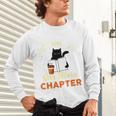 Just One More Chapter Fun Cat Coffee Reading Book Premium Tri-Blend Unisex Long Sleeve T-Shirt
