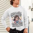 Kawaii Cat And Books Just A Girl Who Loves Both Unisex Long Sleeve T-Shirt