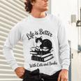 Life Is Better With Cats & Books Tuxedo Cat Mom Women Unisex Long Sleeve T-Shirt Life Is Better With Cats & Books Tuxedo Cat Mom Women Unisex Long Sleeve T-Shirt