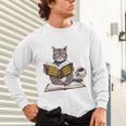 Life Is Better With Cats Coffee Books Cat Reading Book Unisex Long Sleeve T-Shirt