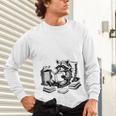 Raccoon Reading A Book Vintage Trash Reader Unisex Long Sleeve T-Shirt