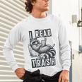 Racoon Reading Spicy Smutty Book Booktok I Read Trashy Books Unisex Long Sleeve T-Shirt