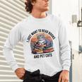 Retro I Just Want To Read Books And Pet Cats Cat Unisex Long Sleeve T-Shirt Retro I Just Want To Read Books And Pet Cats Cat Unisex Long Sleeve T-Shirt