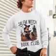 Salem Witch Book Club Bookish Retro Halloween Cat Unisex Long Sleeve T-Shirt
